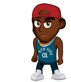 The Gangsta character in Street Crime, in a New York sports top and backwards cap