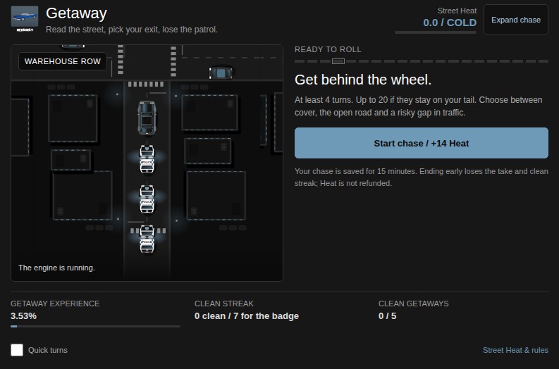 Street Crime current getaway route and chase controls